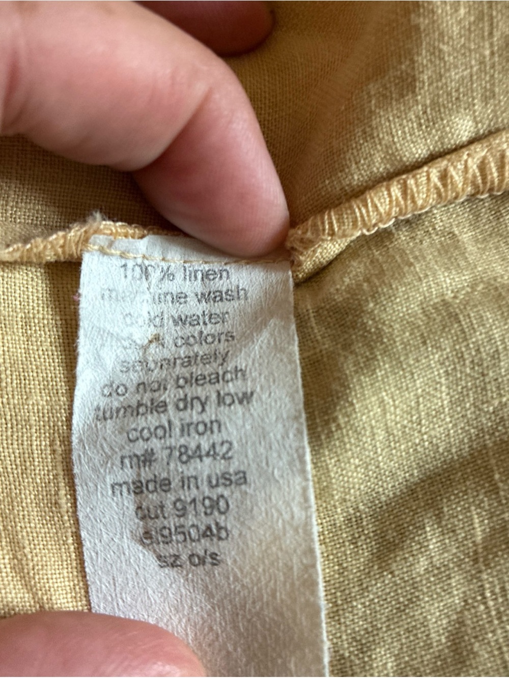 Allen Allen Vintage 100% Linen Butter Yellow Wrap Blouse - Picture 4 of 5